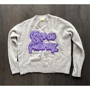 From Future 100% Cashmere Sweater Keep On Futuring Grey Purple